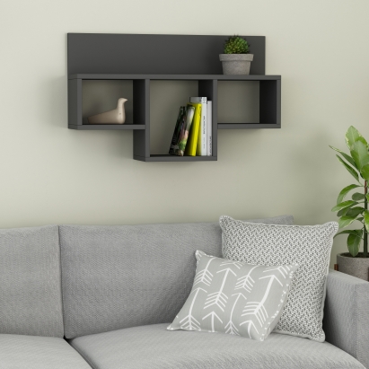 Полка фигурная TRAN SHELF ANTHRACITE ANTHRACITE 80X20X49 СМ. (LEV00920)