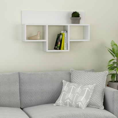 Полка фигурная TRAN SHELF WHITE WHITE 80X20X49 СМ. (LEV00921)