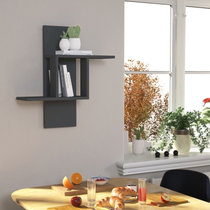 Полка фигурная MILL SHELF ANTHRACITE ANTHRACITE 64X20X70 СМ. (LEV00914)