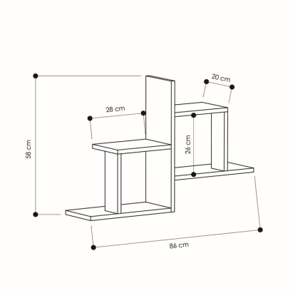 Полка фигурная OLLY SHELF WHITE WHITE 86X20X58 СМ. (LEV00907)