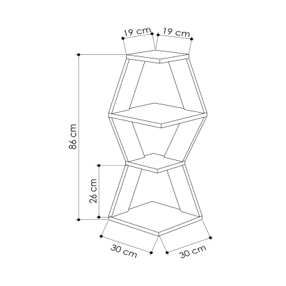 Полка угловая SABLOR CORNER SHELF LIGHT MOCHA LIGHT MOCHA 30X30X86 СМ. (LEV00861)