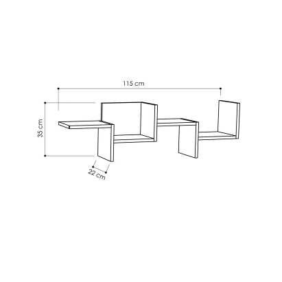 Полка фигурная RAKO SHELF ANTHRACITE ANTHRACITE 115X22X34 СМ. (LEV00915)