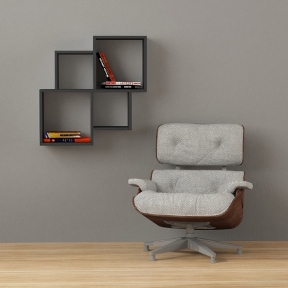 Полка фигурная OYO SHELF ANTHRACITE ANTHRACITE 100X22X72 СМ. (LEV00917)