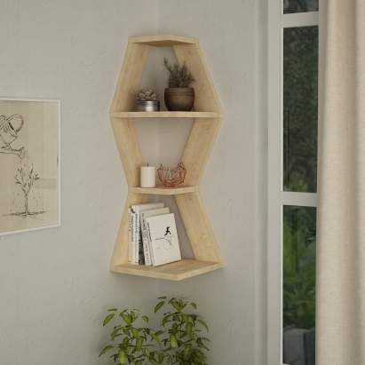 Полка угловая SABLOR CORNER SHELF OAK OAK 30X30X86 СМ. (LEV00868)