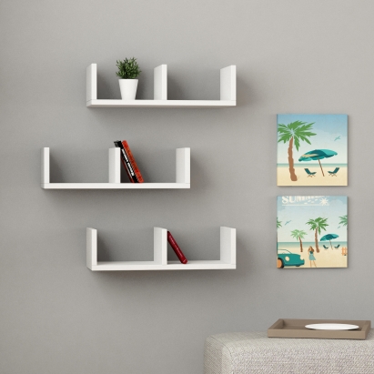 Полка прямая U-MODEL SHELF WHITE WHITE 50X20X15 СМ. (LEV00877)