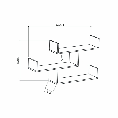 Полка прямая TIBET BOOKCASE OAK OAK 119X22X67 СМ. (LEV00843)