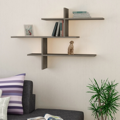 Полка фигурная LEO WALL SHELF DARK COFFEE DARK COFFEE 123X22X81 СМ. (LEV00931)