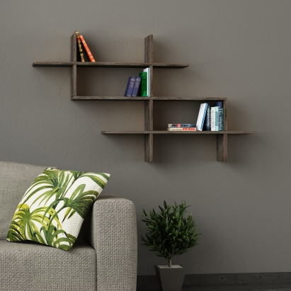 Полка прямая HALIC BOOKCASE DARK COFFEE DARK COFFEE 150X22X82 СМ. (LEV00847)