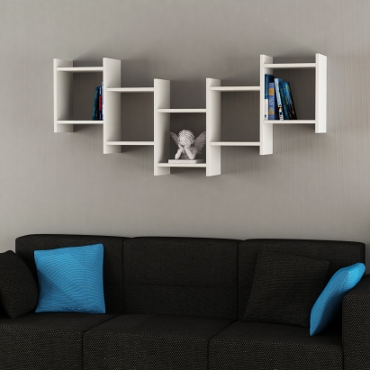 Полка фигурная BAT SHELF WHITE WHITE 151X20X64 СМ. (LEV00892)