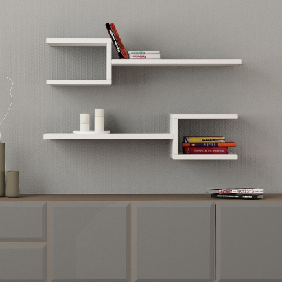 Полка прямая FORK SHELF SET WHITE WHITE 75X20X18 СМ. (LEV00894)