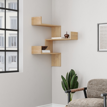 Полка угловая LUKSA CORNER BOOKCASE OAK OAK 60X22X90 СМ. (LEV00856)