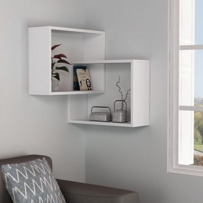 Полка угловая TANARO B CORNER BOOKCASE WHITE WHITE 60X20X68 СМ. (LEV00852)