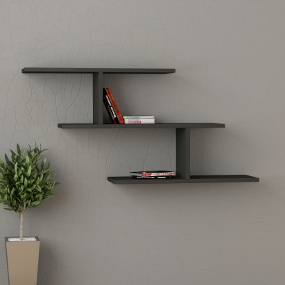 Полка прямая MISI BOOKCASE ANTHRACITE ANTHRACITE 104X22X54 СМ. (LEV00836)