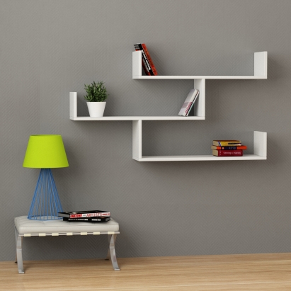 Полка прямая TIBET BOOKCASE WHITE WHITE 119X22X67 СМ. (LEV00842)