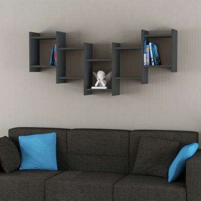 Полка фигурная BAT SHELF ANTHRACITE ANTHRACITE 151X20X64 СМ. (LEV00891)