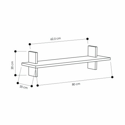 Полка прямая MUST SHELF WHITE OAK 80X20X20 СМ. (LEV00913)