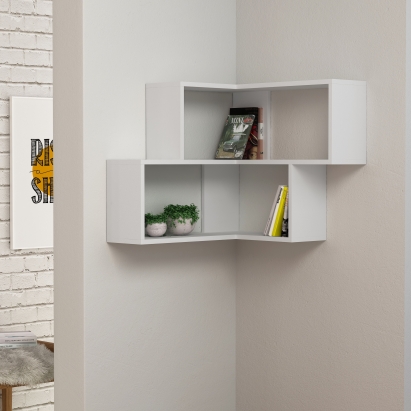 Полка угловая CORNER SHELF WHITE WHITE 70X20X62 СМ. (LEV00899)