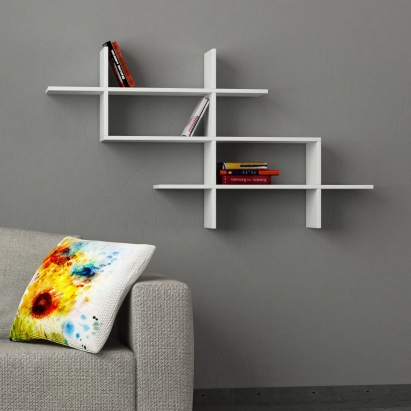 Полка фигурная HALIC BOOKCASE WHITE WHITE 150X22X82 СМ. (LEV00830)