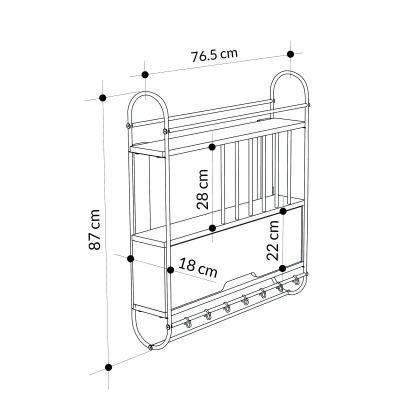 Шкаф настенный HOLI KITCHEN SHELF WHITE WHITE 77X18X87 СМ. (LEV00945)