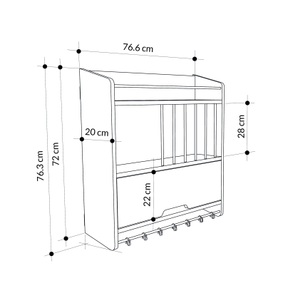 Шкаф настенный PION KITCHEN SHELF WHITE HITIT 77X20X76 СМ. (LEV00944)