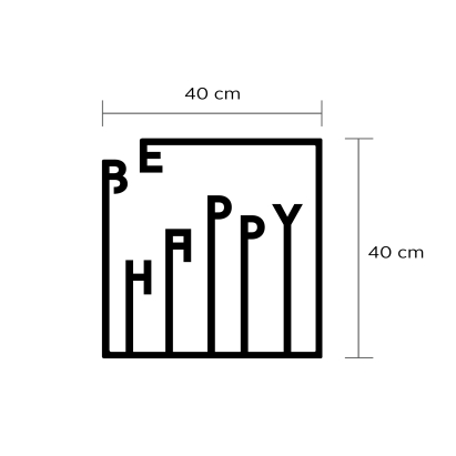 Панно WALL ART NO.16 HAPPY 40X2X40 СМ. (LEV00947)