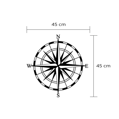 Панно WALL ART NO:23 COMPASS 45X2X45 СМ. (LEV00988)