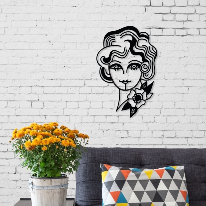 Панно WALL ART NO:43 WOMAN IN FLOWERS 33X33X50 СМ. (LEV00946)