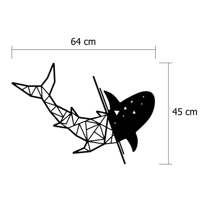 Панно WALL ART NO:38 SHARK 64X64X45 СМ. (LEV00985)