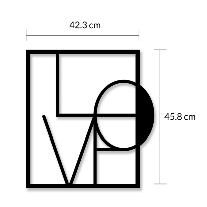 Панно WALL ART NO.5 LOVE 43X2X46 СМ. (LEV00964)