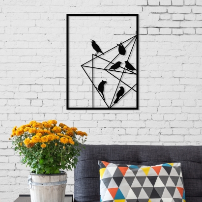 Панно WALL ART NO.11 BIRDS ON WIRE 37X2X49 СМ. (LEV00980)