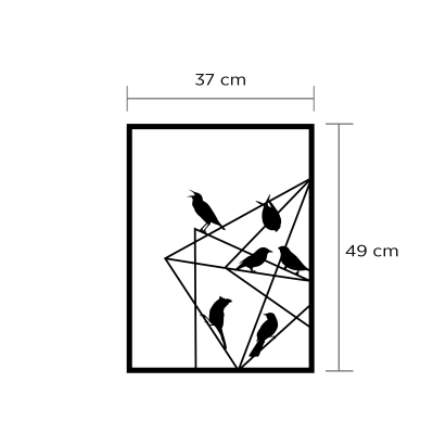 Панно WALL ART NO.11 BIRDS ON WIRE 37X2X49 СМ. (LEV00980)