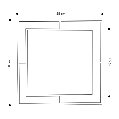 Зеркало настенное CORNER MIRROR BLACK 58X2X58 СМ. (LEV01010)