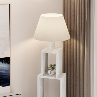 Торшер TOWER FLOOR LAMP COTTON ANCIENT WHITE 40X20X168 СМ. (LEV01040)