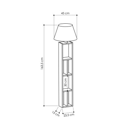 Торшер GIORNO FLOOR LAMP BROWN DARK COFFEE 45X45X164 СМ. (LEV01036)