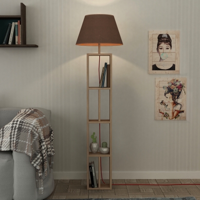 Торшер GIORNO FLOOR LAMP COFFEE OAK 45X45X164 СМ. (LEV01013)