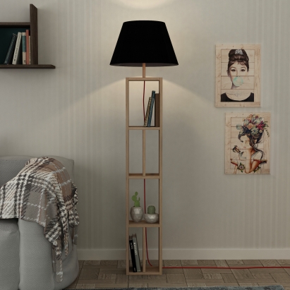 Торшер GIORNO FLOOR LAMP BLACK OAK 45X45X164 СМ. (LEV01012)