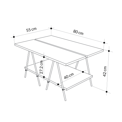 Стол журнальный ESSEL COFFEE TABLE ANTHRACITE ANTHRACITE ANTHRACITE 80X55X42 СМ. (LEV01080)