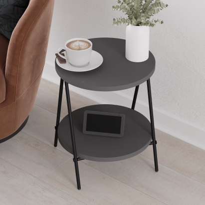 Стол приставной ESSEL SIDE TABLE ANTHRACITE ANTHRACITE ANTHRACITE 35X35X42 СМ. (LEV01077)