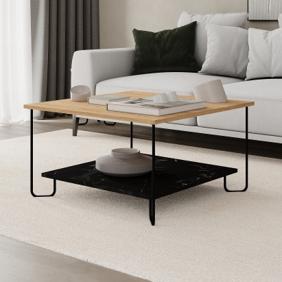 Стол журнальный MARBO COFFEE TABLE LOTUS OAK  80X80X45 СМ. (LEV01081)