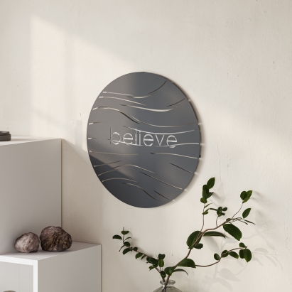 Панно WALL ART BELIEVE BLACK 45X2X45 СМ. (LEV01084)