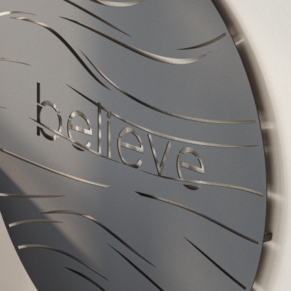 Панно WALL ART BELIEVE BLACK 45X2X45 СМ. (LEV01084)