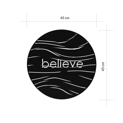 Панно WALL ART BELIEVE BLACK 45X2X45 СМ. (LEV01084)