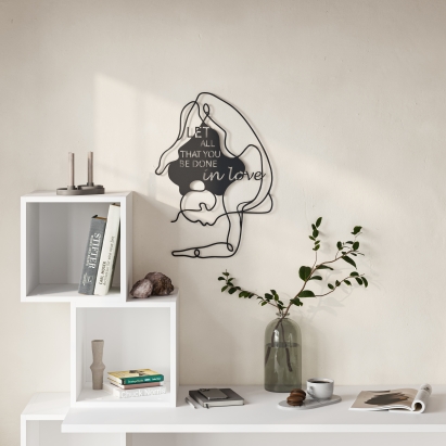 Панно WALL ART DO IN LOVE BLACK 42,5X2X60 СМ. (LEV01083)