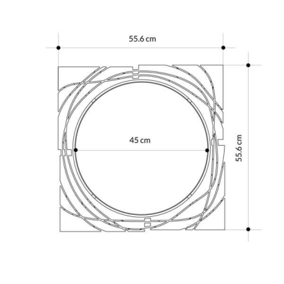 Зеркало настенное HULLA MIRROR BLACK 55,5X2X55,5 СМ. (LEV01087)