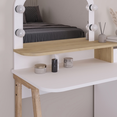 Туалетный столик AVIEN DRESSING TABLE OAK WHITE WHITE 105X51,5X131 СМ. (LEV01092)