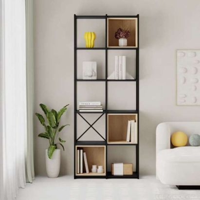 Стеллаж прямой VALE MIDI BOOKCASE SILKY BLACK SILKY BLACK OAK 71X39X179 СМ. (LEV01099)