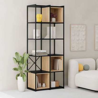 Стеллаж прямой VALE MIDI BOOKCASE SILKY BLACK SILKY BLACK OAK 71X39X179 СМ. (LEV01099)