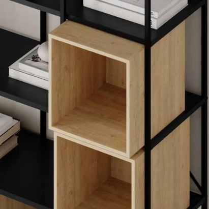 Стеллаж прямой VALE MIDI BOOKCASE SILKY BLACK SILKY BLACK OAK 71X39X179 СМ. (LEV01099)