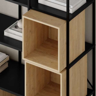 Стеллаж прямой VALE MIDI BOOKCASE SILKY BLACK SILKY BLACK OAK 71X39X179 СМ. (LEV01099)