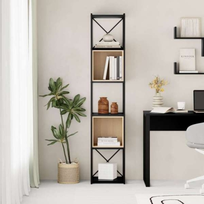 Стеллаж прямой VALE MINI BOOKCASE SILKY BLACK SILKY BLACK OAK 36,2X39X179 СМ. (LEV01100)